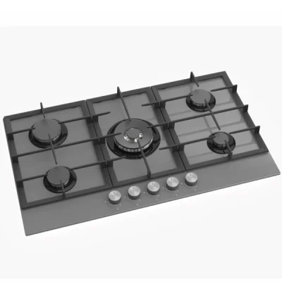 Xper x5 Burners Gas Hob / 70cm / Grey Glass